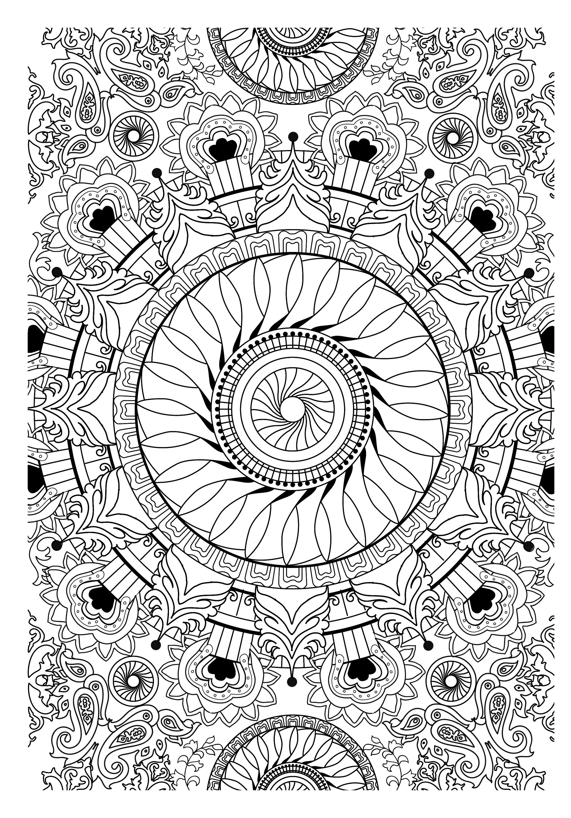 Mandala to color difficult - 33